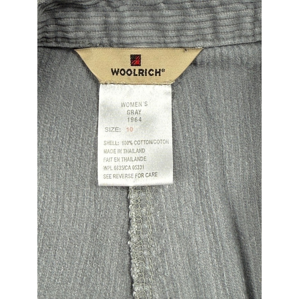 Y2K Woolrich Gray Corduroy Pants High Rise Straight Leg Whale Back Womens 10 - Picture 7 of 7